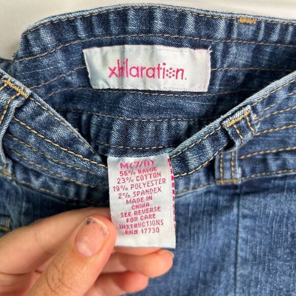 Y2K Xhilaration Girls Denim Pleated Mini Skirt‎ With Pockets Size M (7/8) - Picture 3 of 6